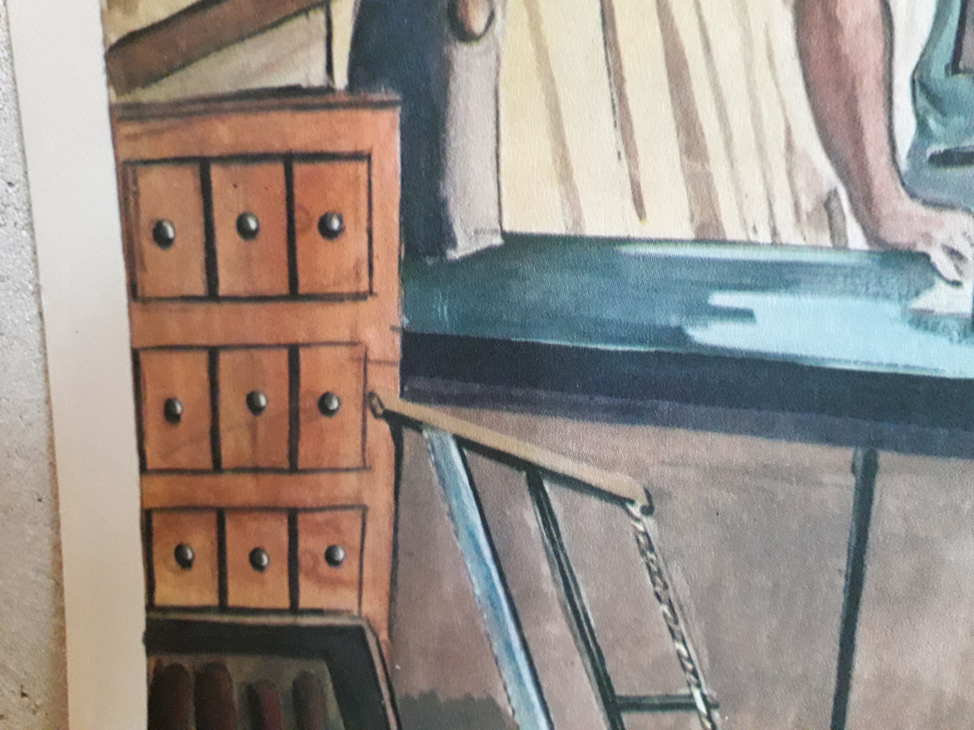 School poster "at the fish merchant" 50s