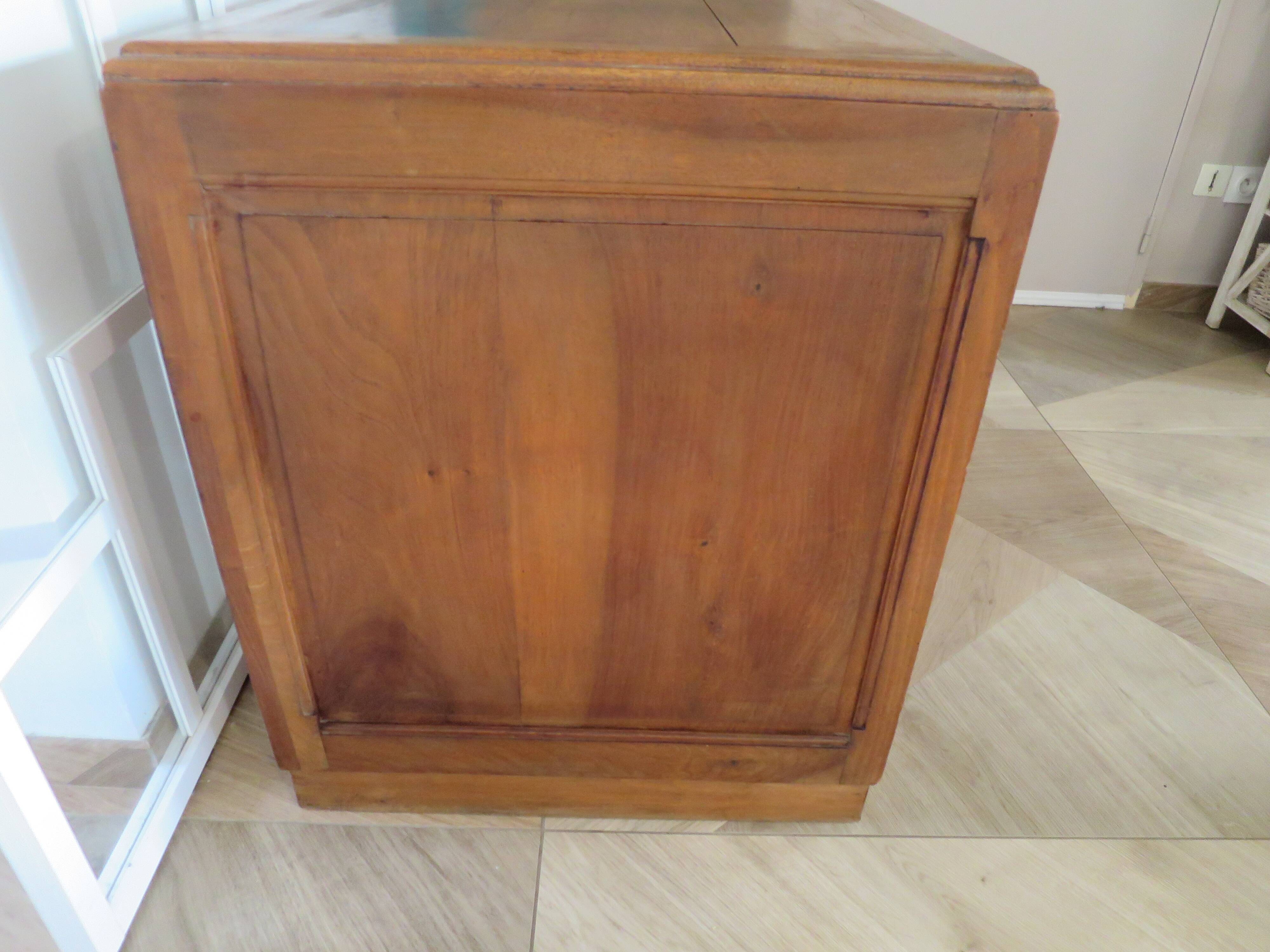 Vintage Art Deco schoolmaster's desk - double-sided - solid wood - 1940s/50s