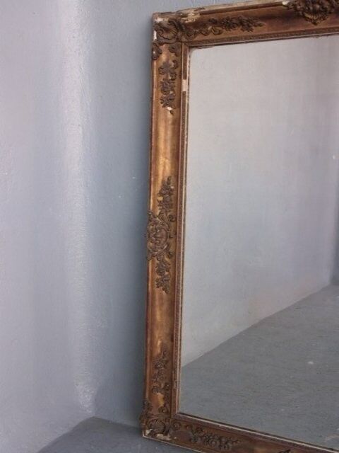 Mirror restoration Golden stucco rectangle 137 x 89 cm