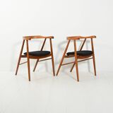 Pair of walnut dining chairs