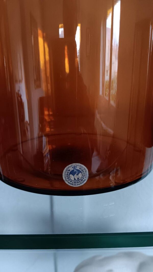 Vase gul de otto brauer - holmegaard kastrup - danemark