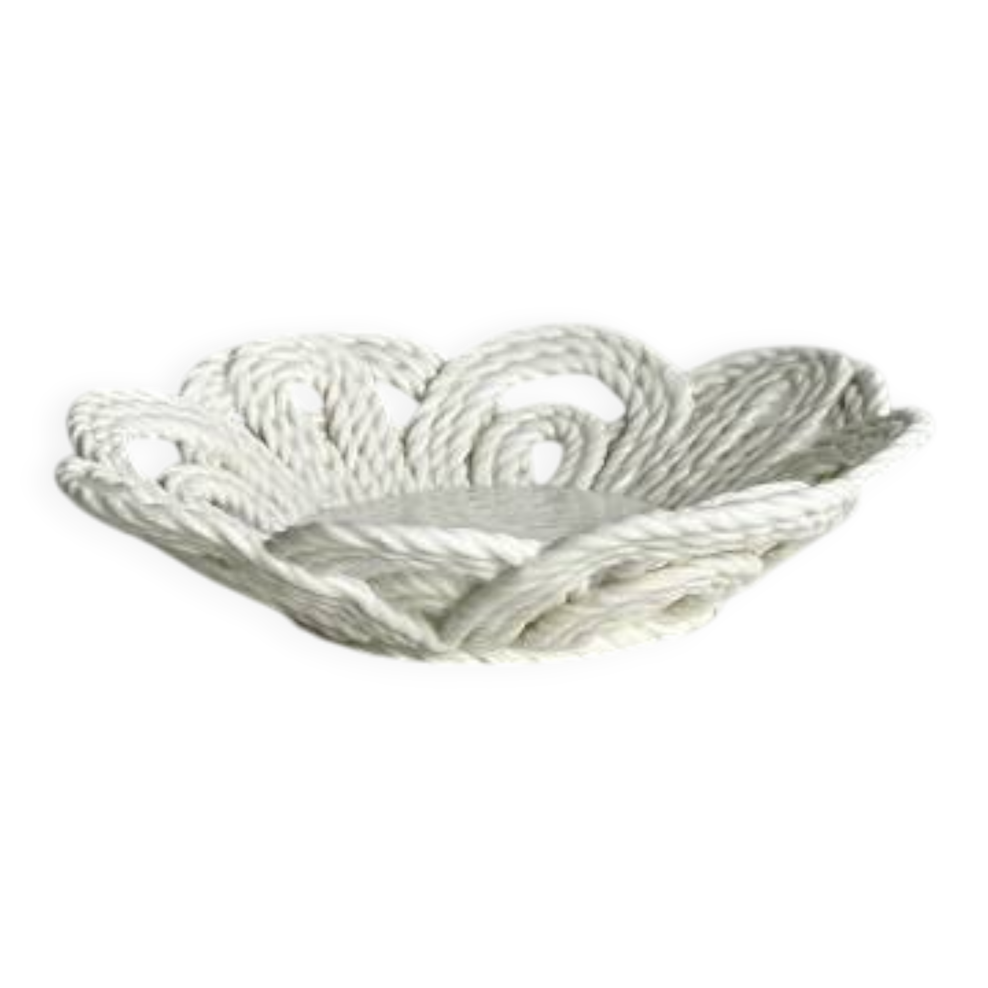Antique twisted white porcelain basket