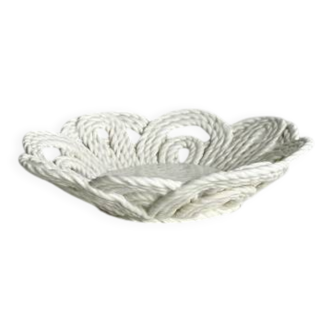 Antique twisted white porcelain basket