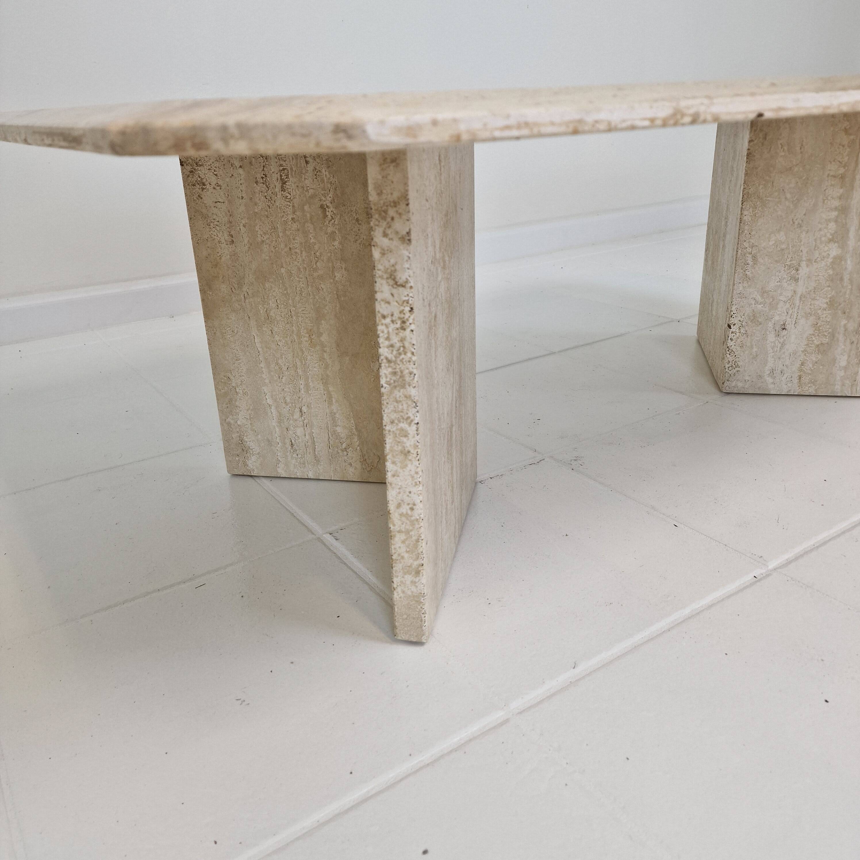Rectangle Travertine Coffee or Side Table, Italy 1980s