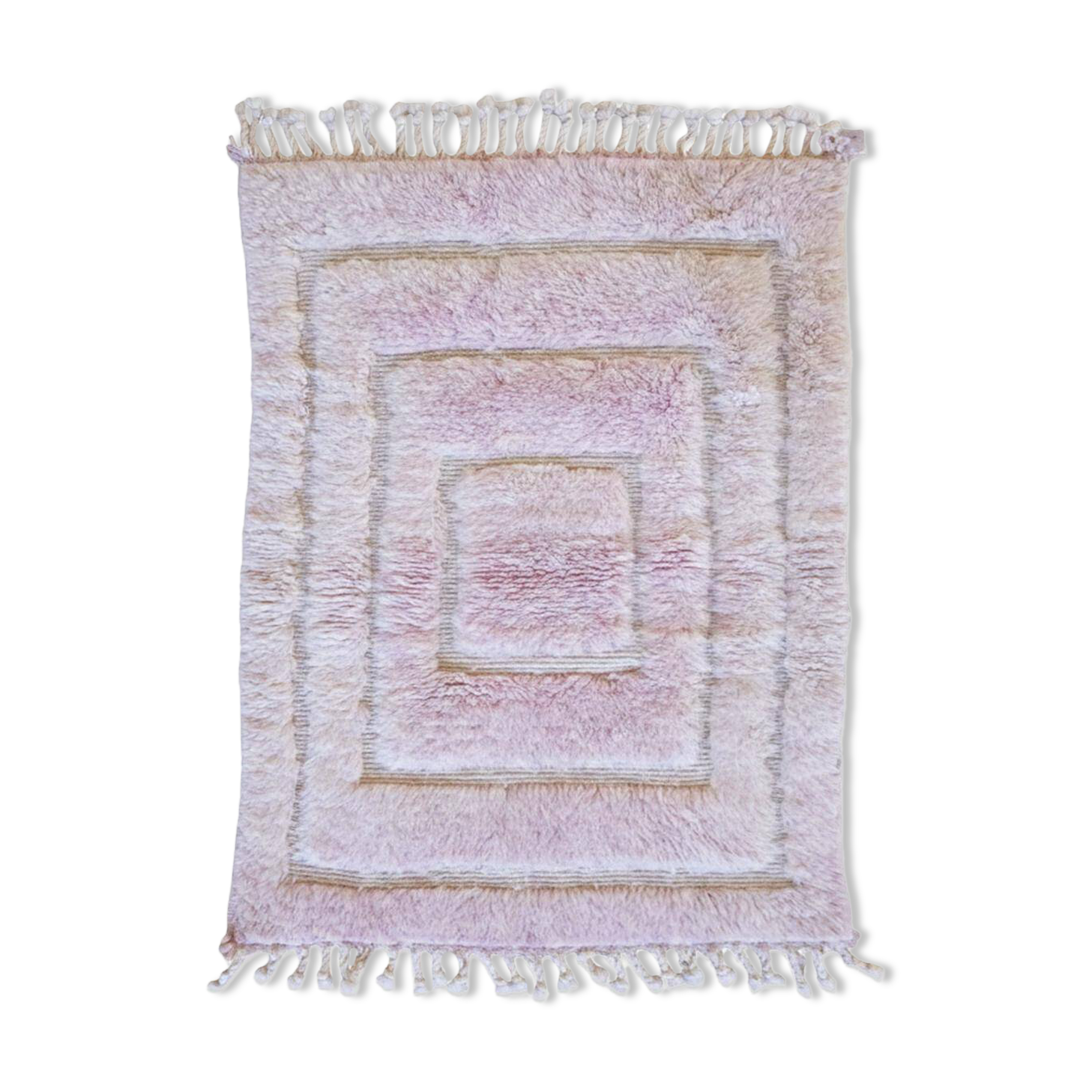 Light Pink Beni Ourain Rug - 117 x 82 cm