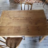 Farm table set 4/6 people and three bistro chairs