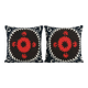 Lot de 2 housses de coussin brodées vintage 61x61 cm