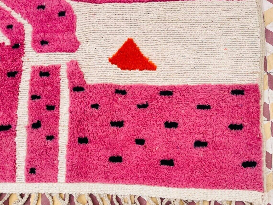 Hand-woven pink Berber rug