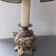 Lampe pied bronze doré style rocaille