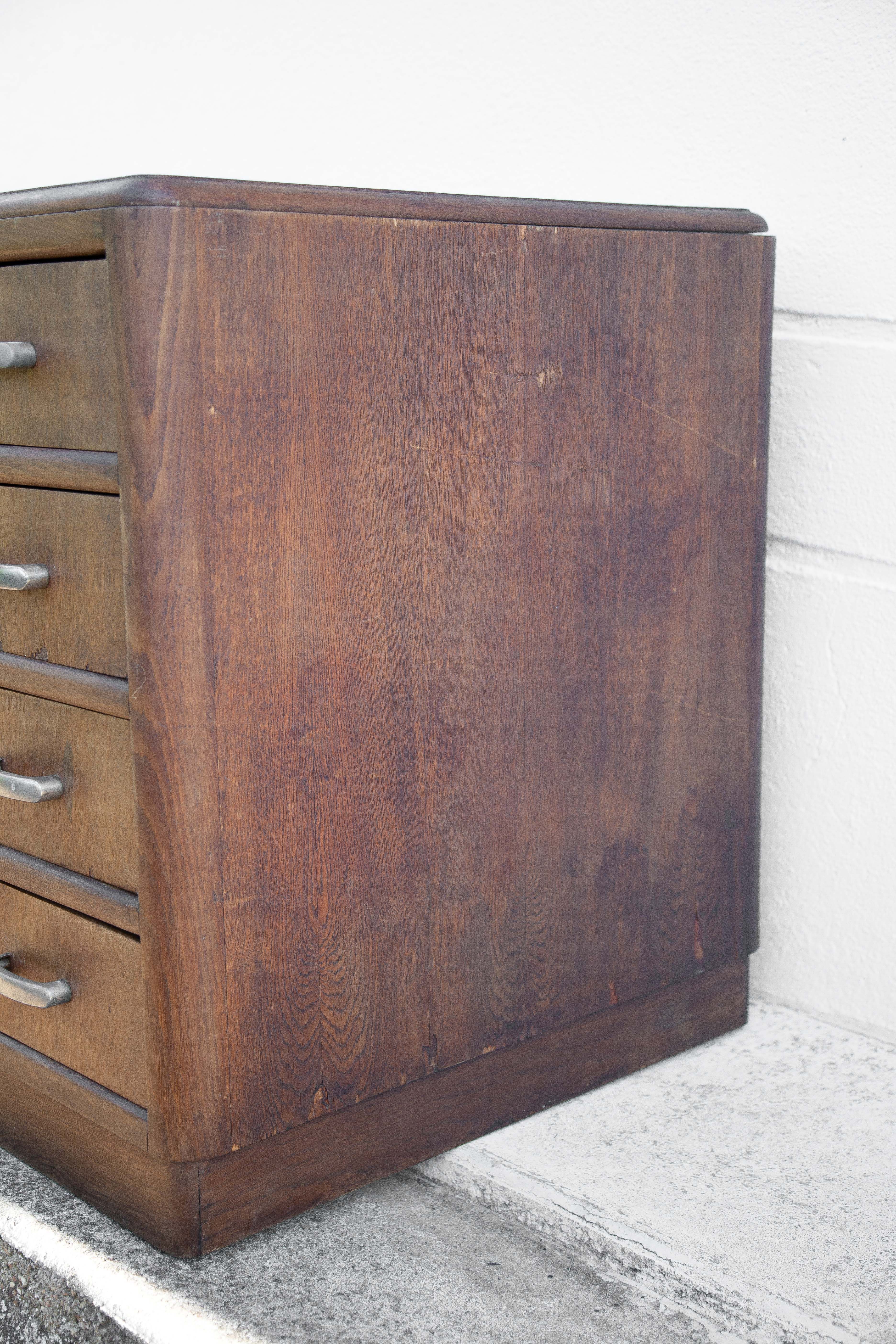 Art deco desk, oak minister's office, large 2-box desk, drawer desk, 40's
