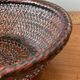Japanese oval basket in negoro lacquered basketry (red lacquer on black background)