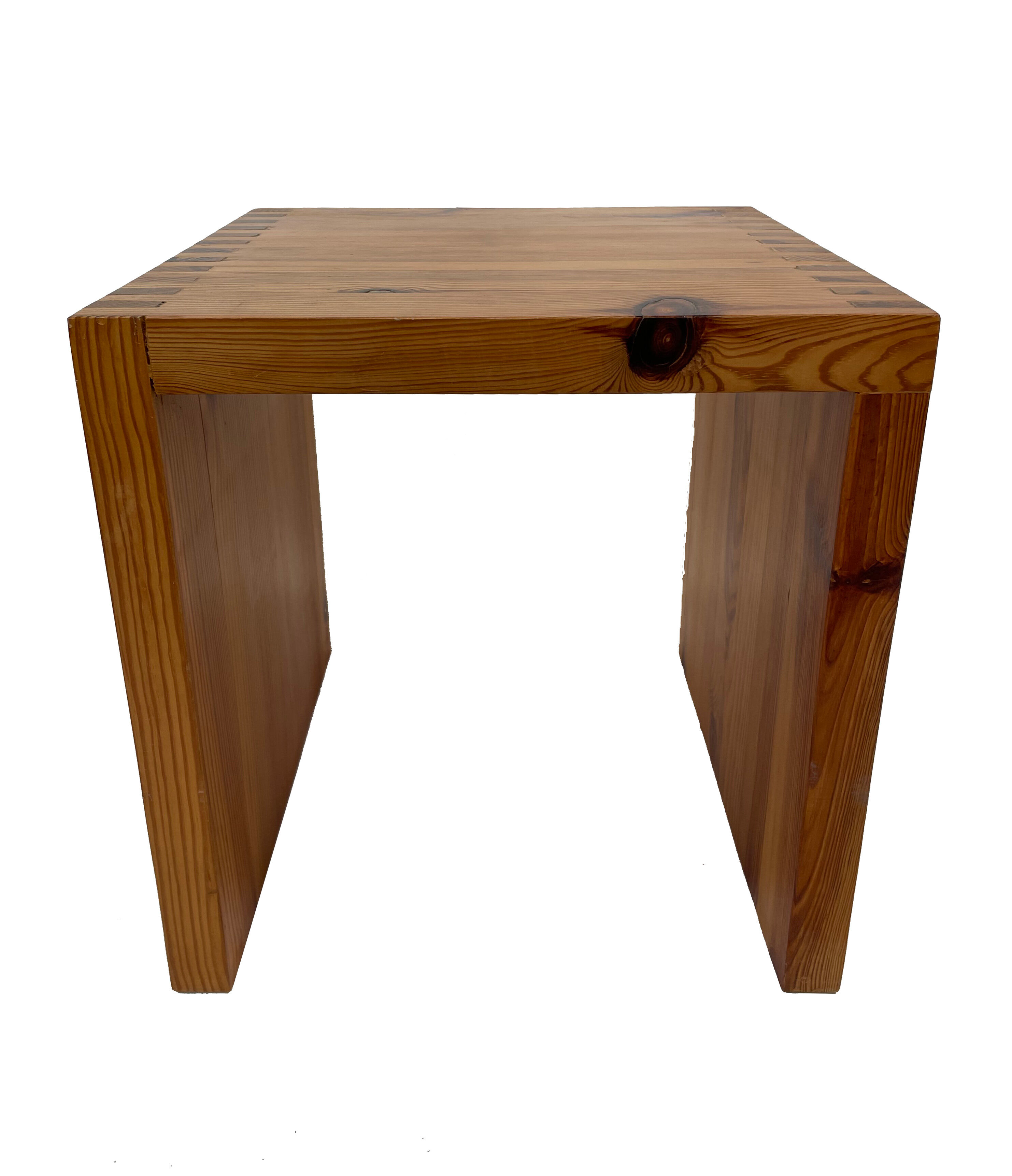Vintage side table Ate van Apeldoorn, Pine wood 1970s
