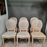 Set of 6 Louis XVI style caned chairs