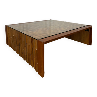 Vintage hardwood coffee table by Percival Lafer, Brazil 1960