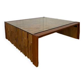 Table basse vintage en bois dur de Percival Lafer Brésil 1960