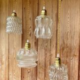 Vintage structured glass pendant globe.