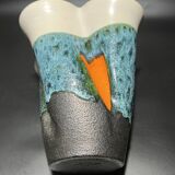 Vase en céramique émaillé signé Elchinger 1950