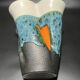 Enamelled ceramic vase signed Elchinger 1950
