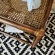 Small vintage table - rattan & canework