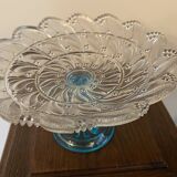 Compotier bicolore en verre moulé