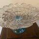 Compotier bicolore en verre moulé