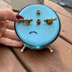 Vintage mechanical alarm clock sky blue Jaz
