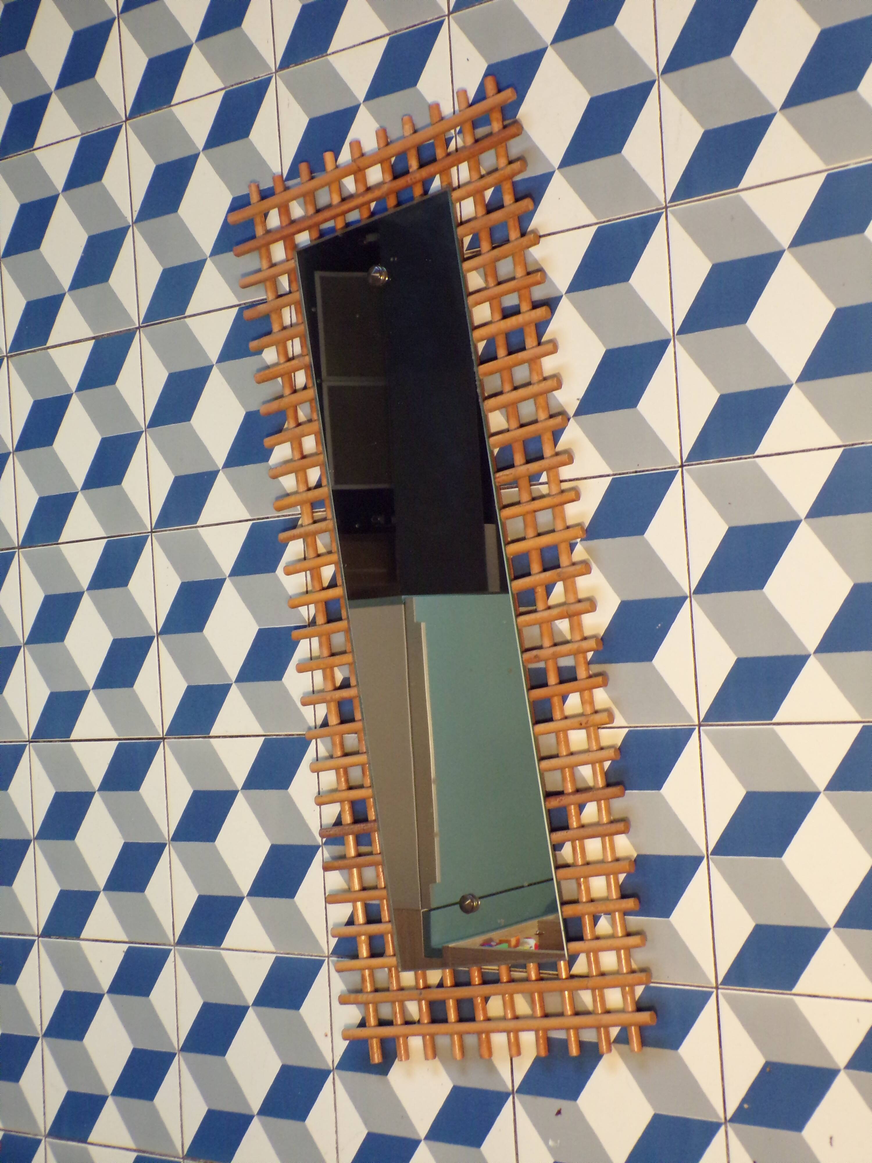 Vintage rattan mirror