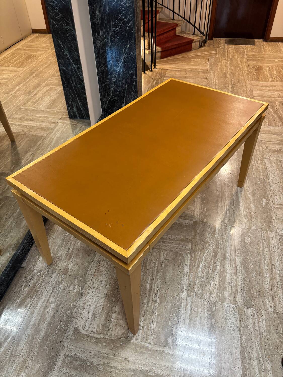 Flat desk from a French institution stamped Philippe Hurel