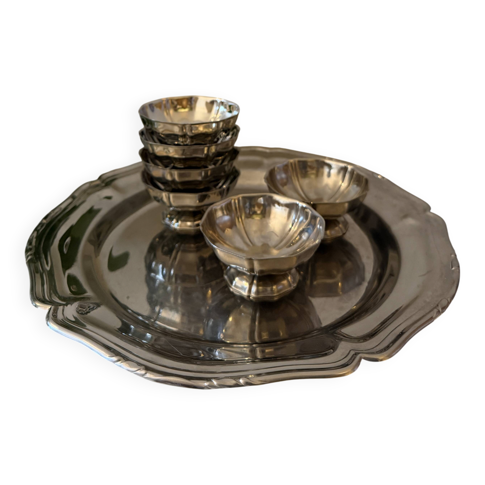 Set van 6 chrome coupes met schaal