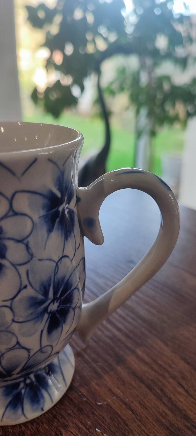 Antique Floral Porcelain Mug/Cup