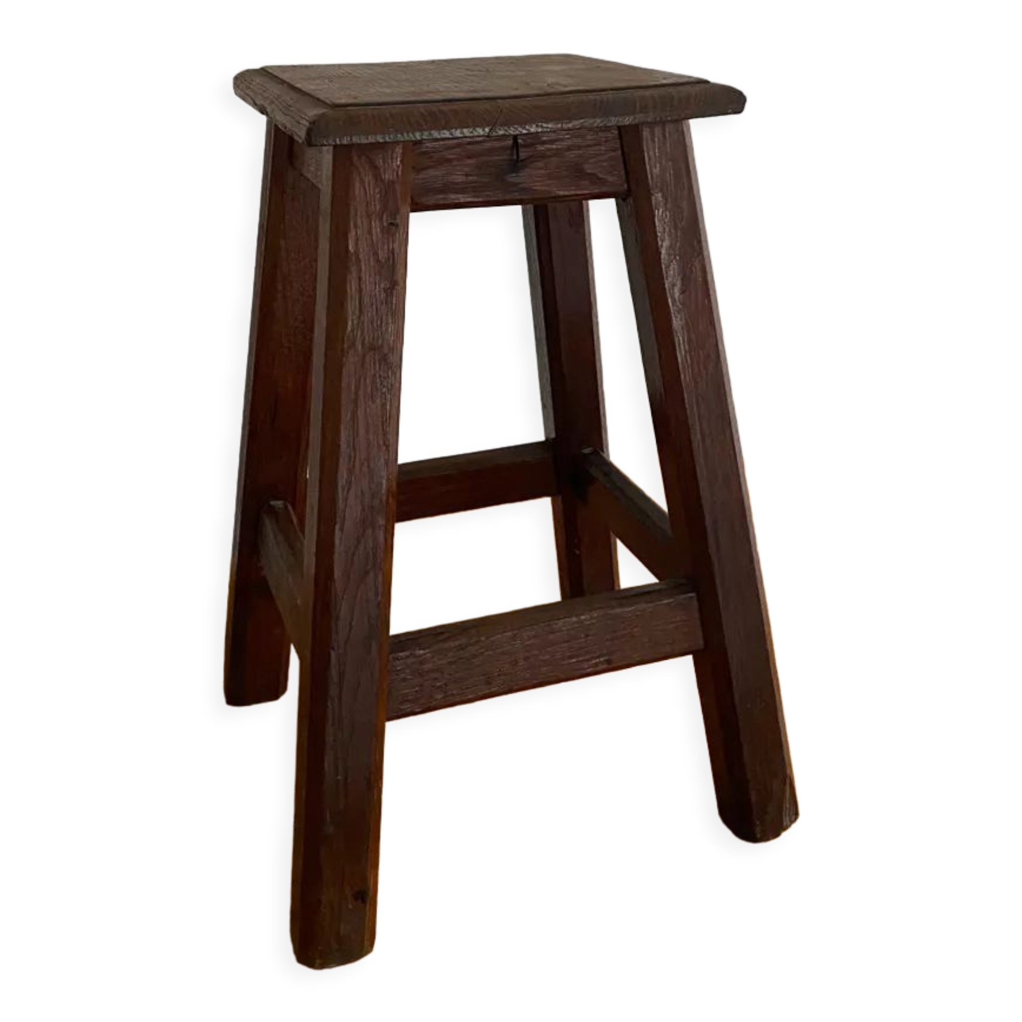 Vintage solid oak stool