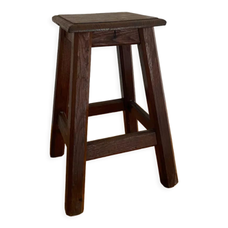 Vintage solid oak stool