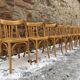 Set of 9 vintage bistro chairs in beech wood – bentwood, patterned seat