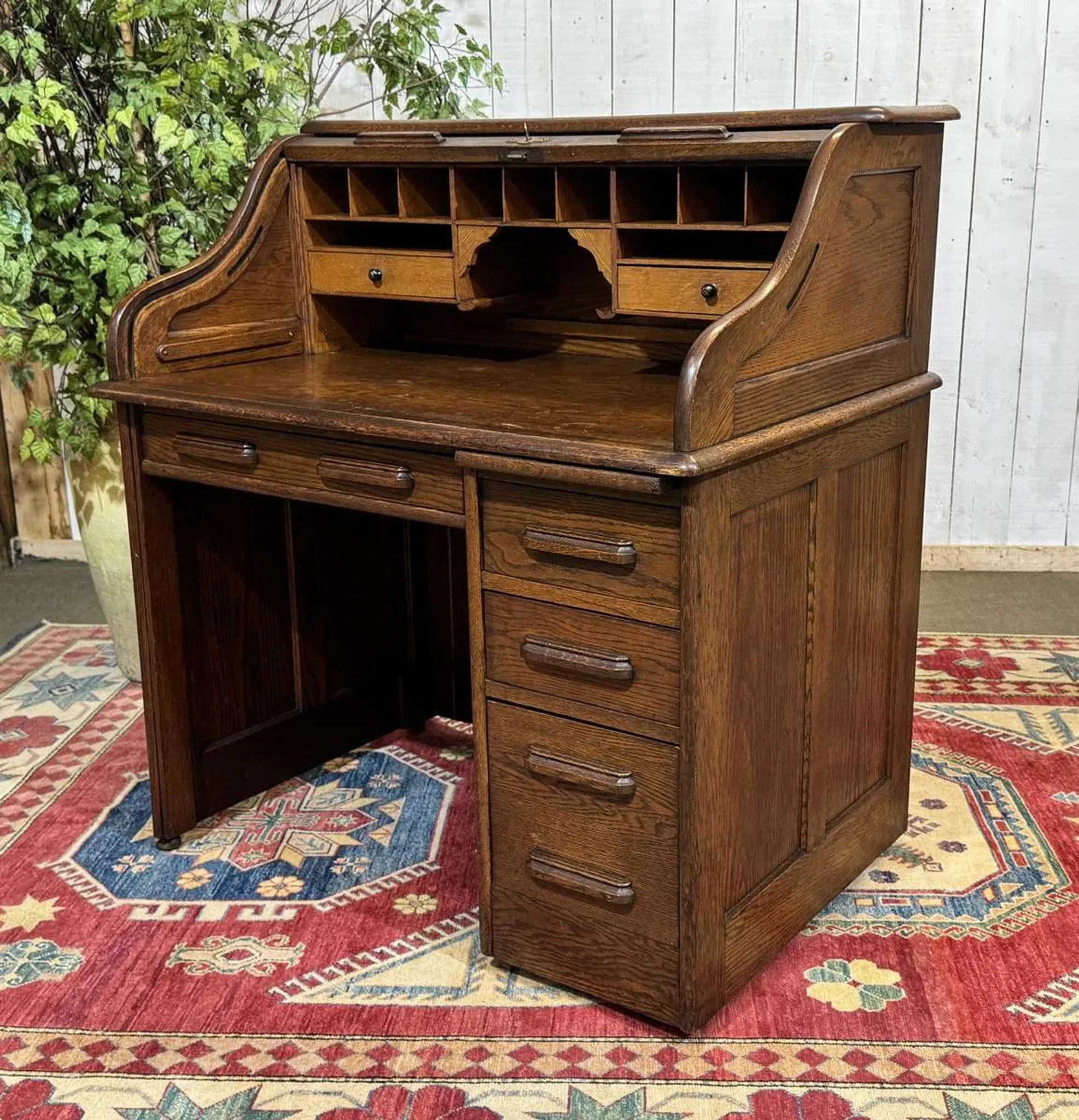 Bureau à cylindre en chêne