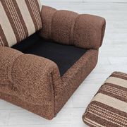 Fauteuil relax danois, revêtement en laine d'origine, années 70