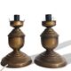 Portuguese rustic brass and frosted glass bedside lamps 1960s set of 2