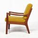 Fauteuil en teck France Son Wanscher vintage des années 1960, recouvert de laine "ploegwool"