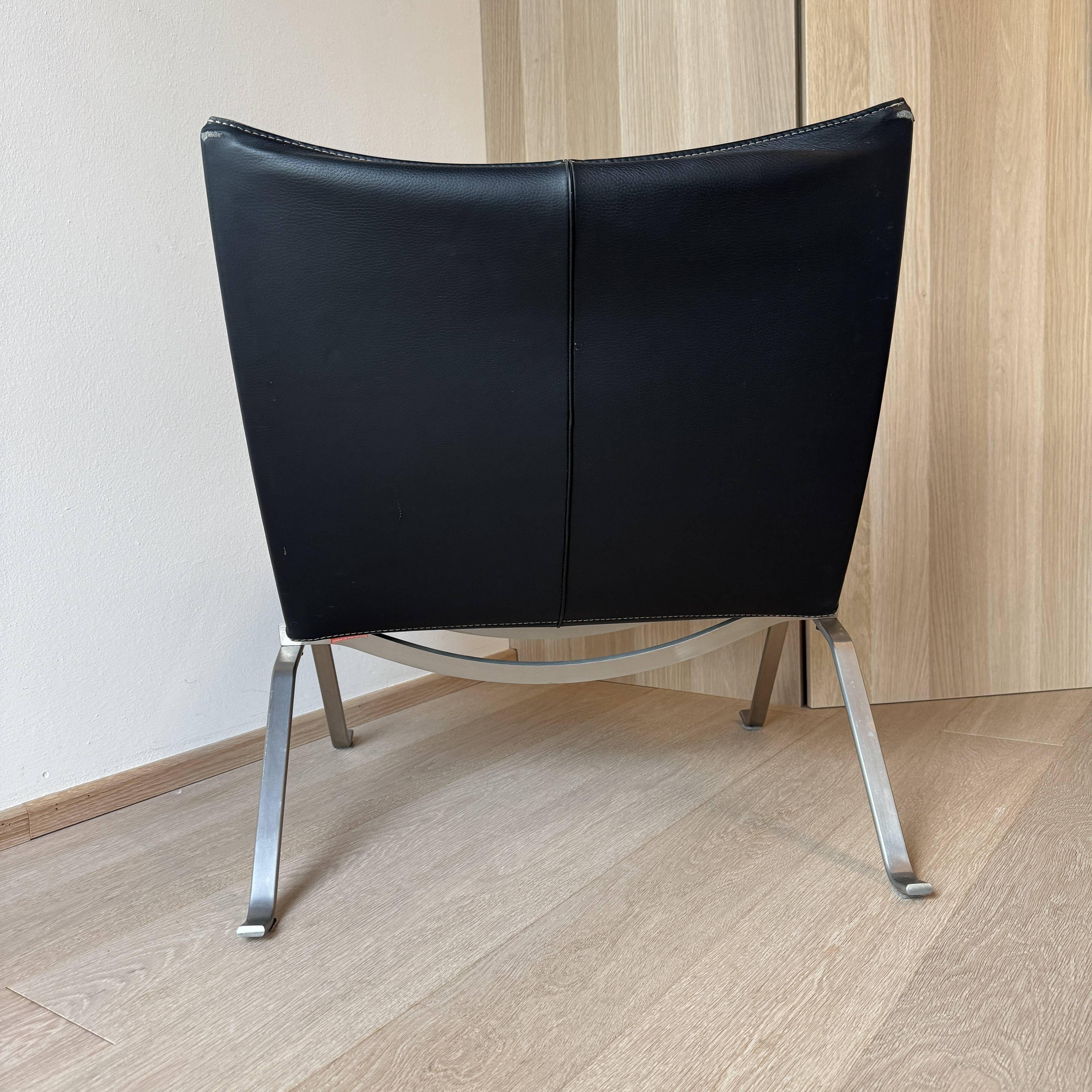 PK22 Lounge Chair by Poul Kjærholm for Fritz Hansen, Black Leather, 2007