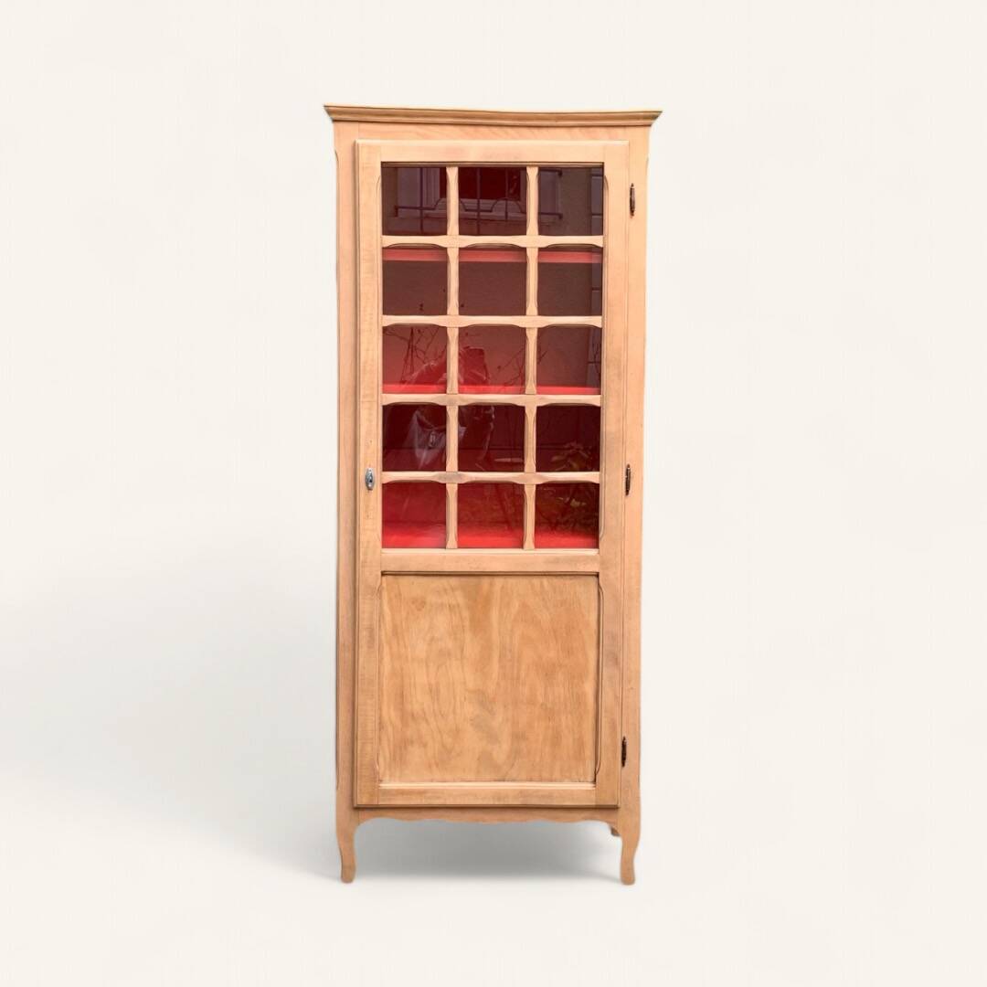 Armoire bonnetière parisienne vintage bois brut
