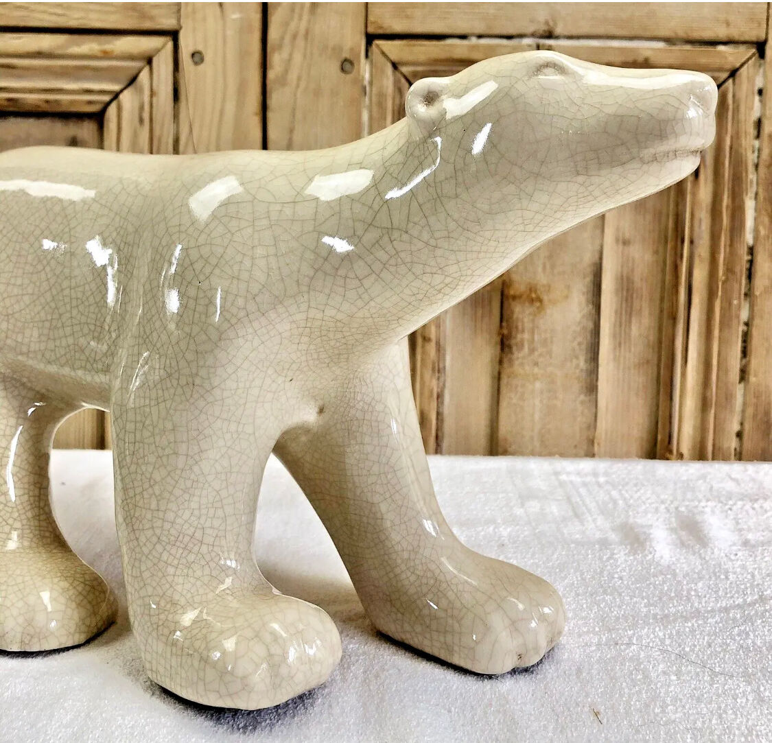 Ours craquelé Art Déco 1930 émaux de Louvière