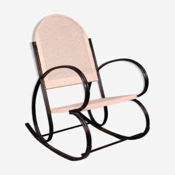 1950s perforated metal rocking chair