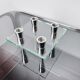 Square glass candleholder, 4 flames, denmark, 1970