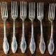 A set of 6 silver-plated foliage forks