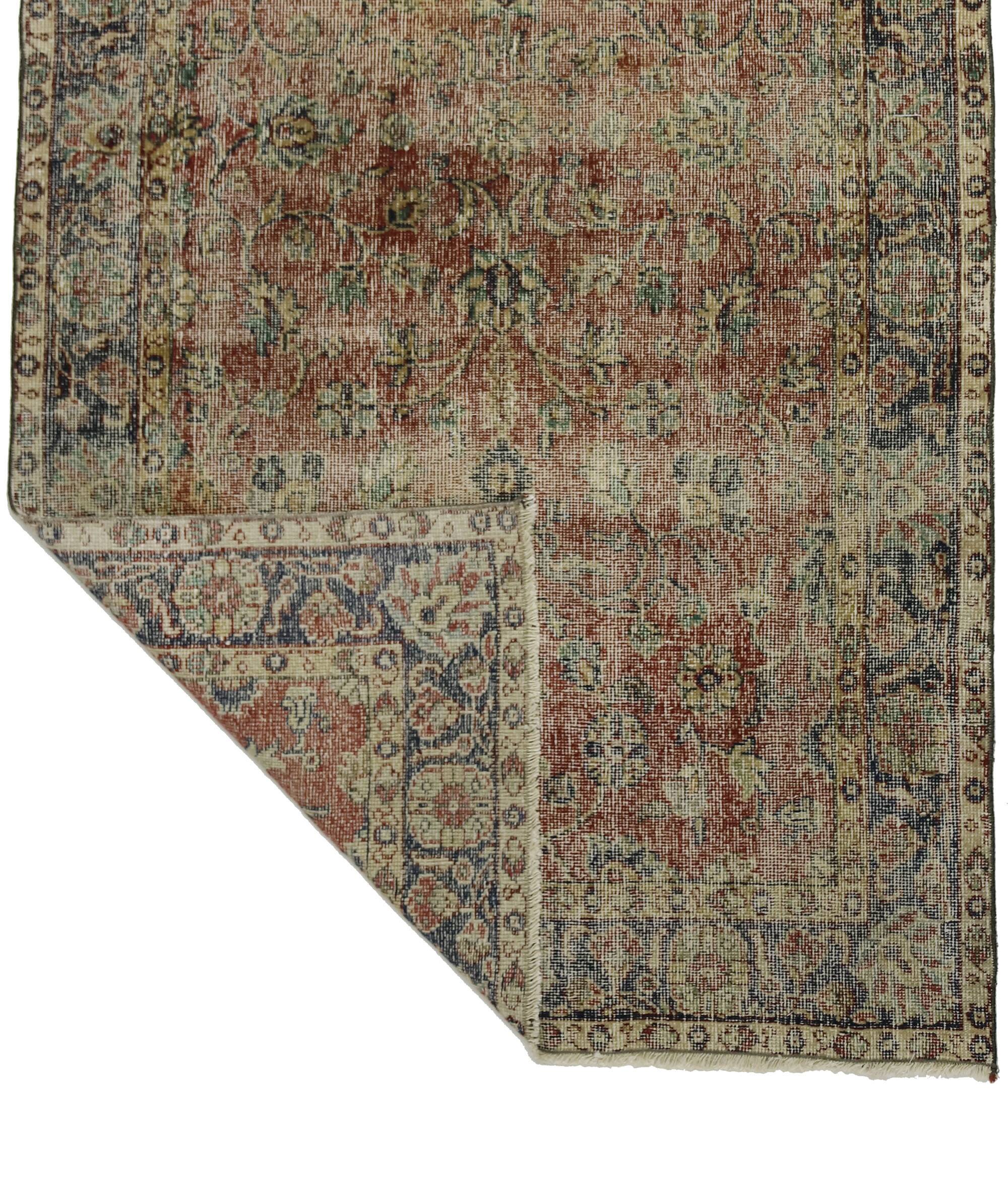 Turkish Anatolian Handmade Vintage Area Rug 204 cm x 114 cm