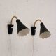 Pair of 1950s/60s Black Scandinavian Wall Lamps