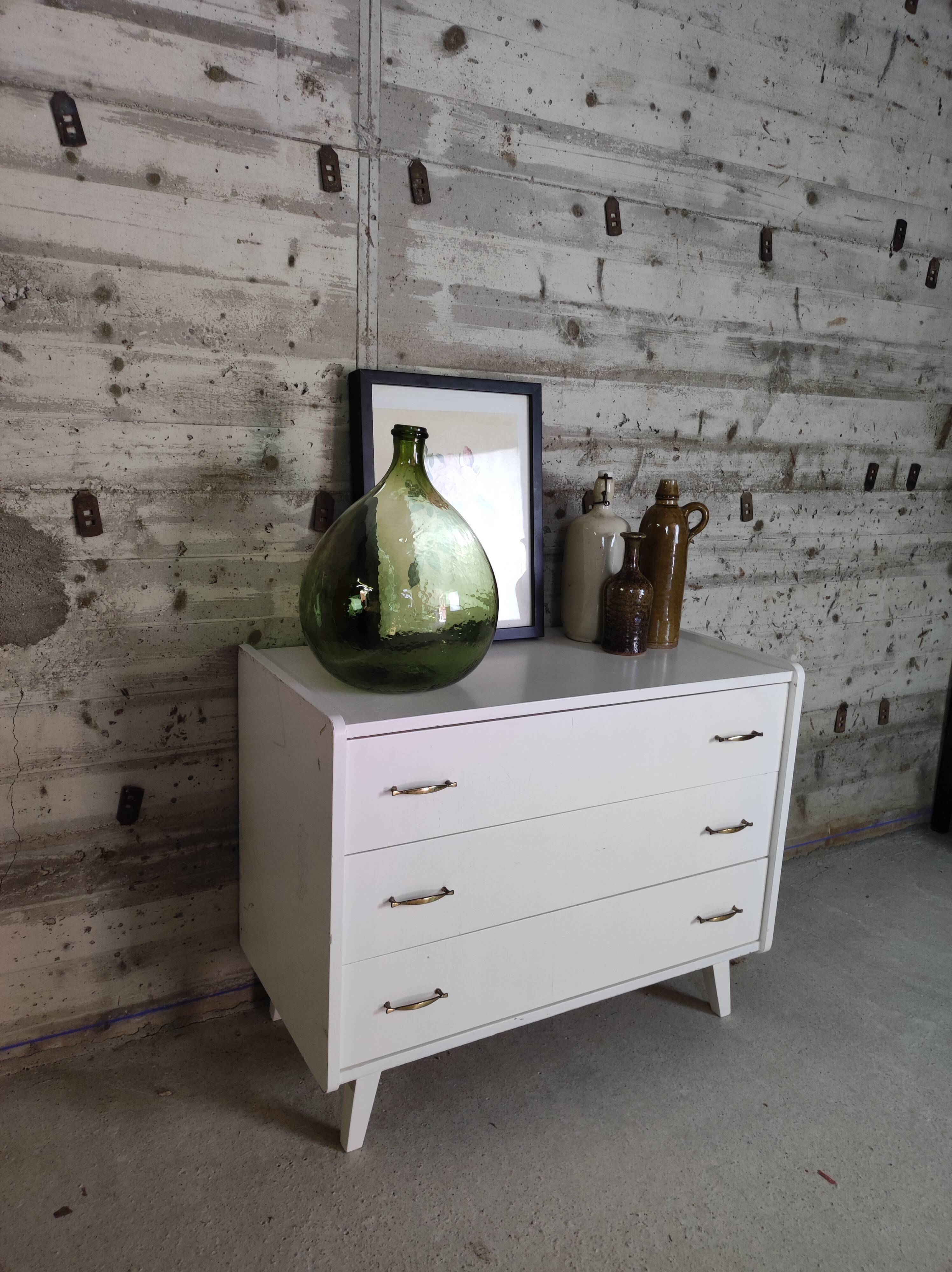 Commode vintage blanche
