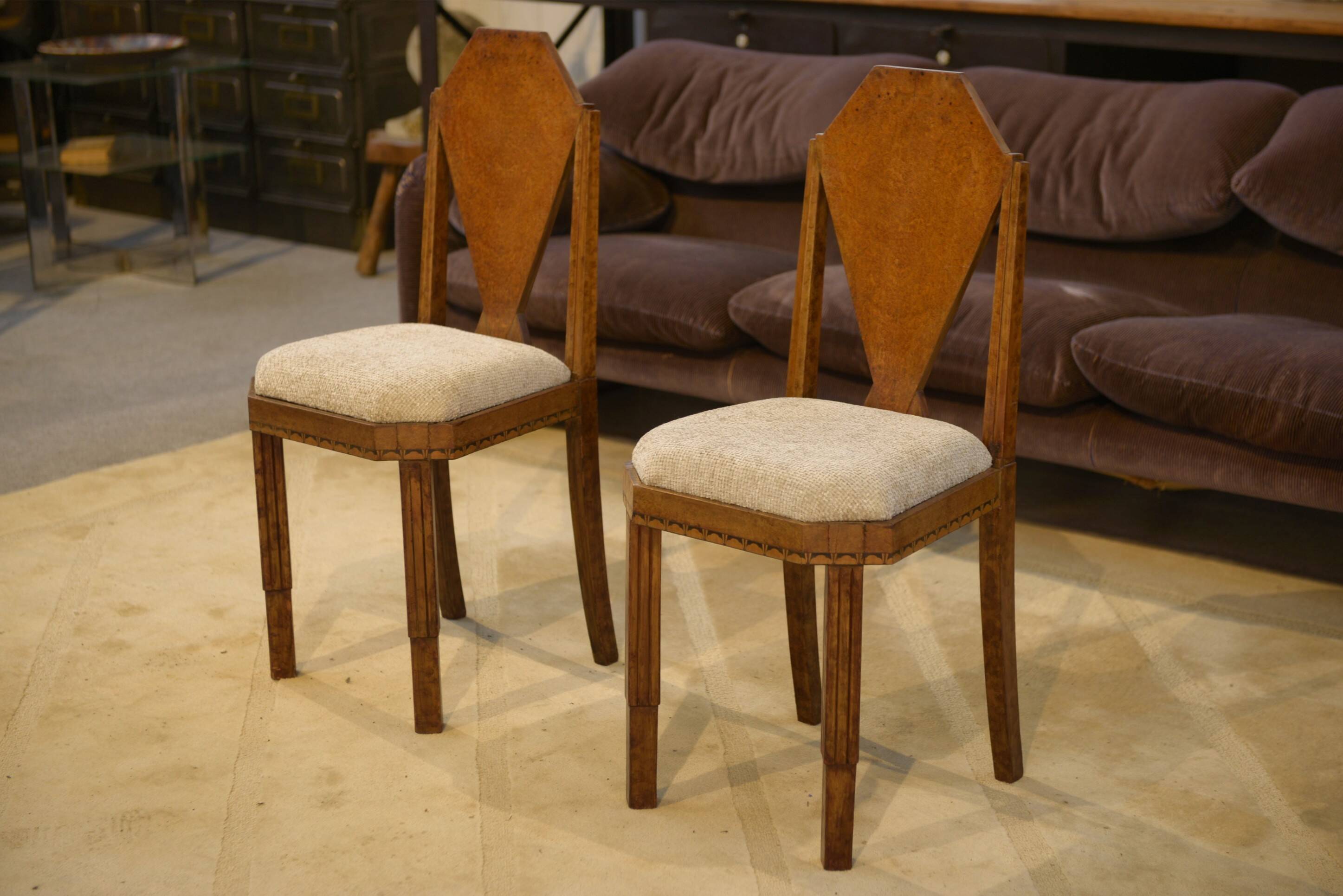 Pair of Art Deco chairs attributed to Baptistin Spade 1930s