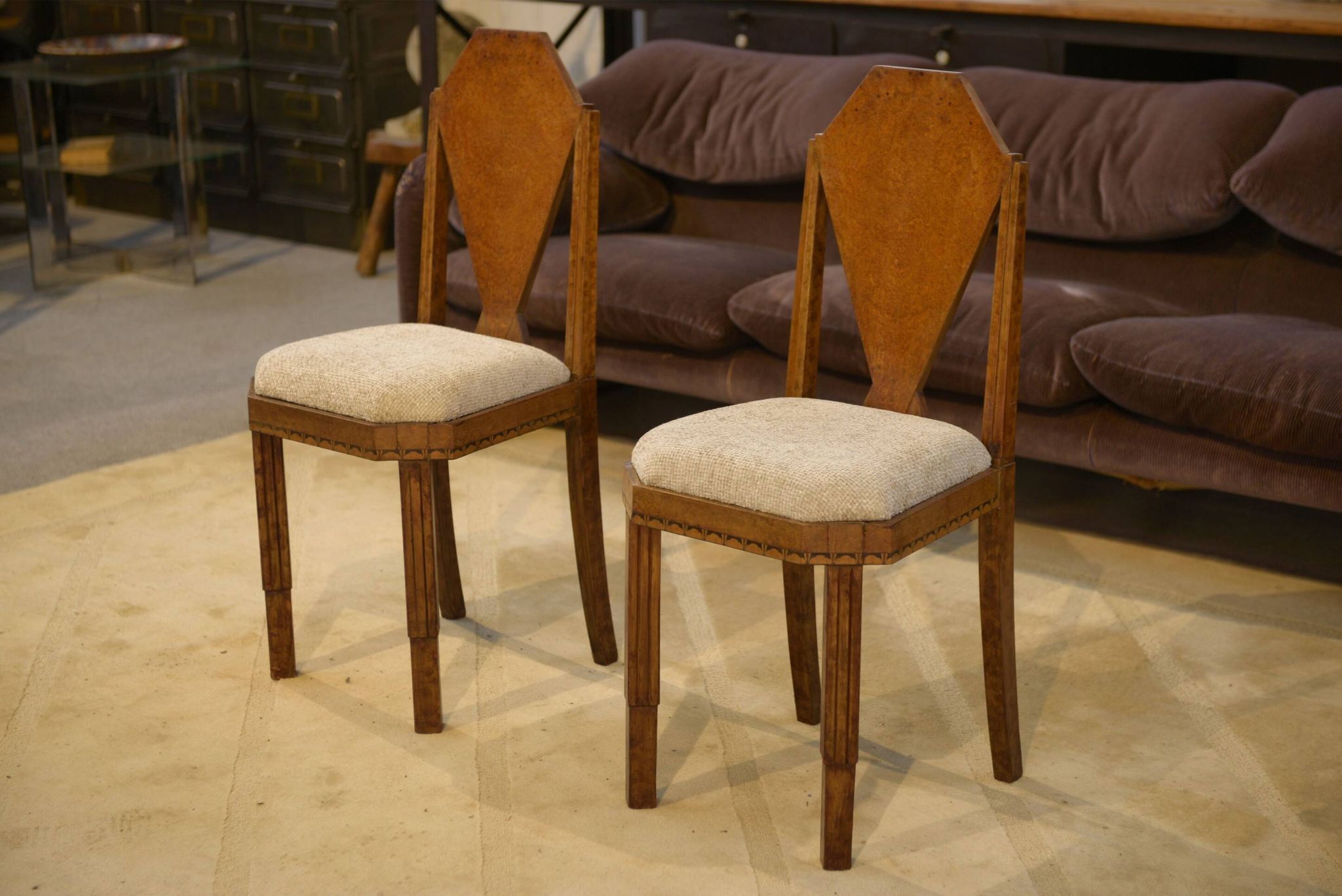 Pair of Art Deco chairs attributed to Baptistin Spade 1930s