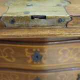 Piedmontese curved writing desk in marquetry