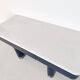 Table bleue vintage de style moderne du milieu du siècle avec plateau en marbre blanc